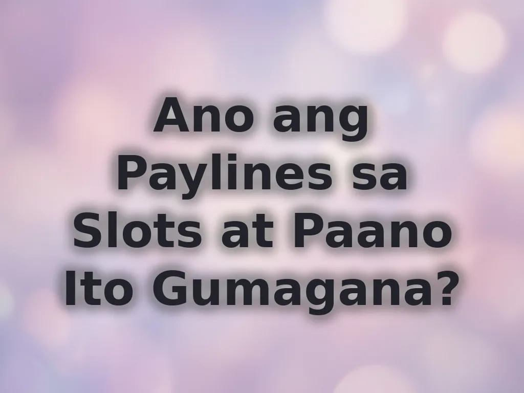 Understanding slot paylines